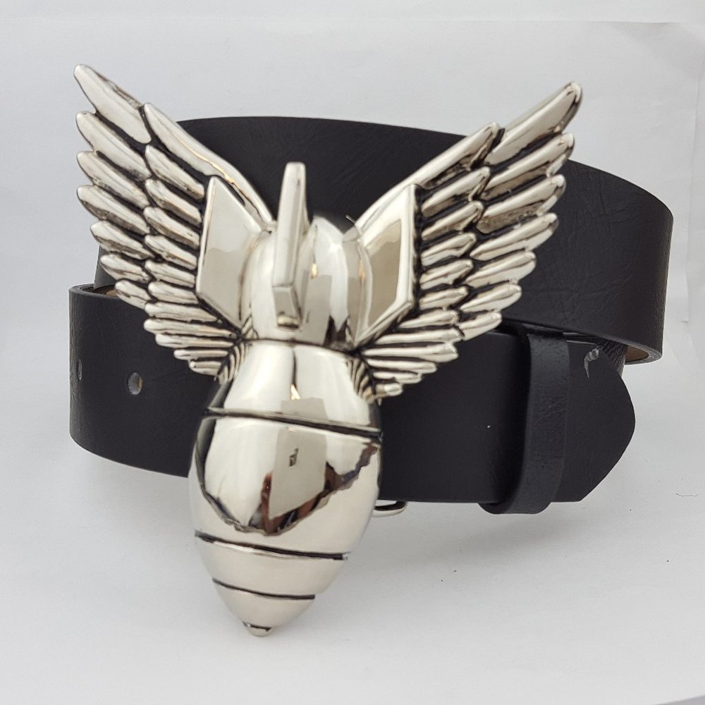 Rock Rebel Brand: Silver Winged Bomb Buckle Belt